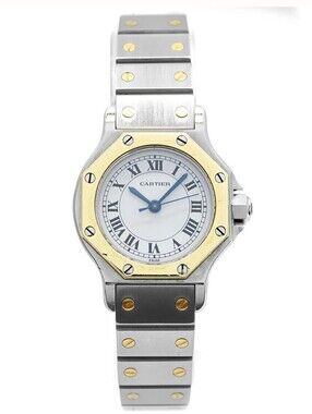 Cartier Santos Octagon Quartz 30MM 18K Gold & SS 187902